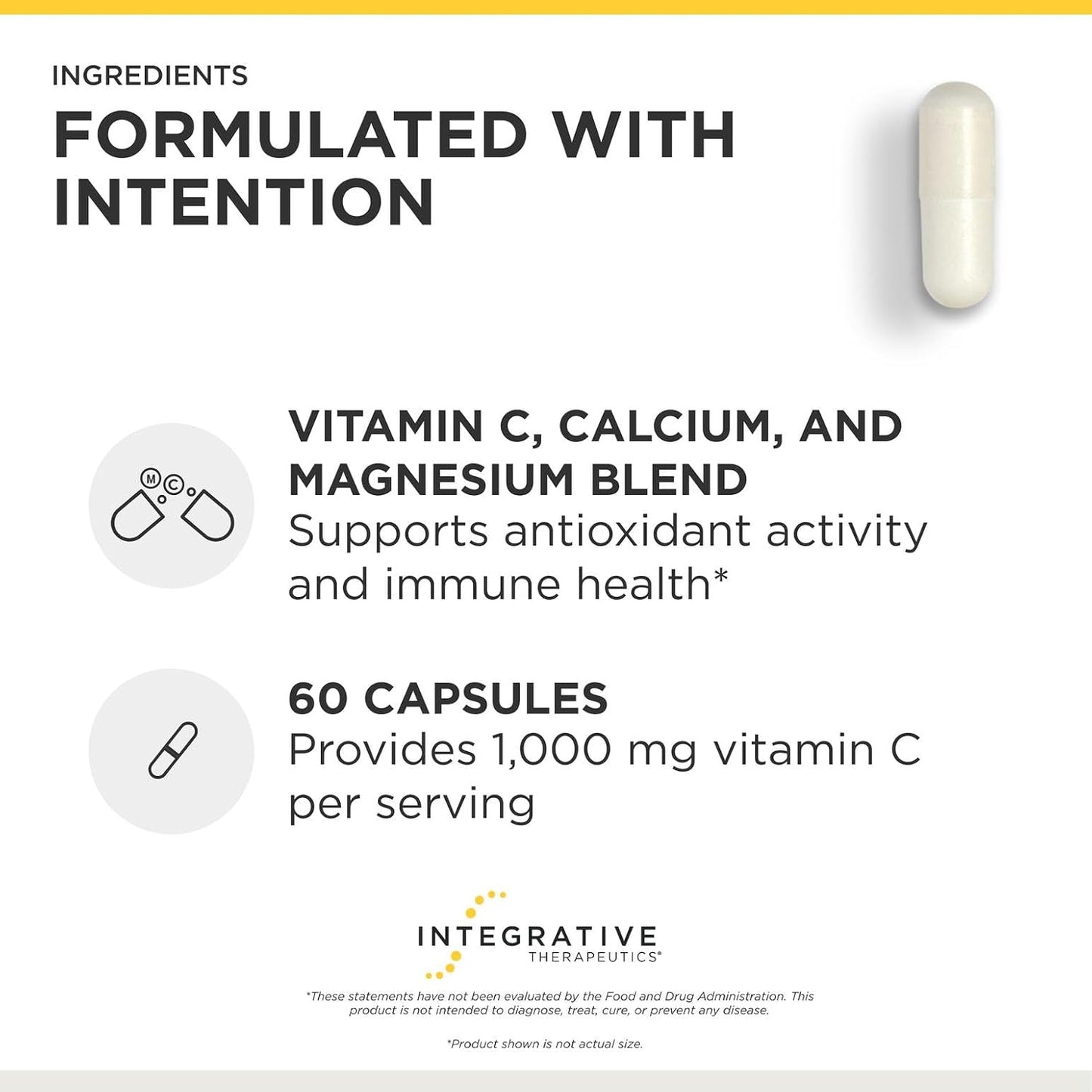 Integrative Therapeutics Buffered Vitamin C 1,000 mg with Magnesium & Calcium – 60 Vegan Capsules - görsel 4