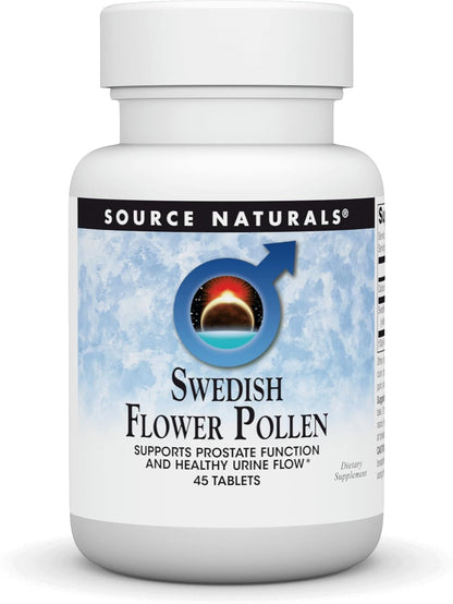 Source Naturals Swedish Flower Pollen Extract, Supports Prostate Function and Healthy Urine Flow* - 45 Tablets