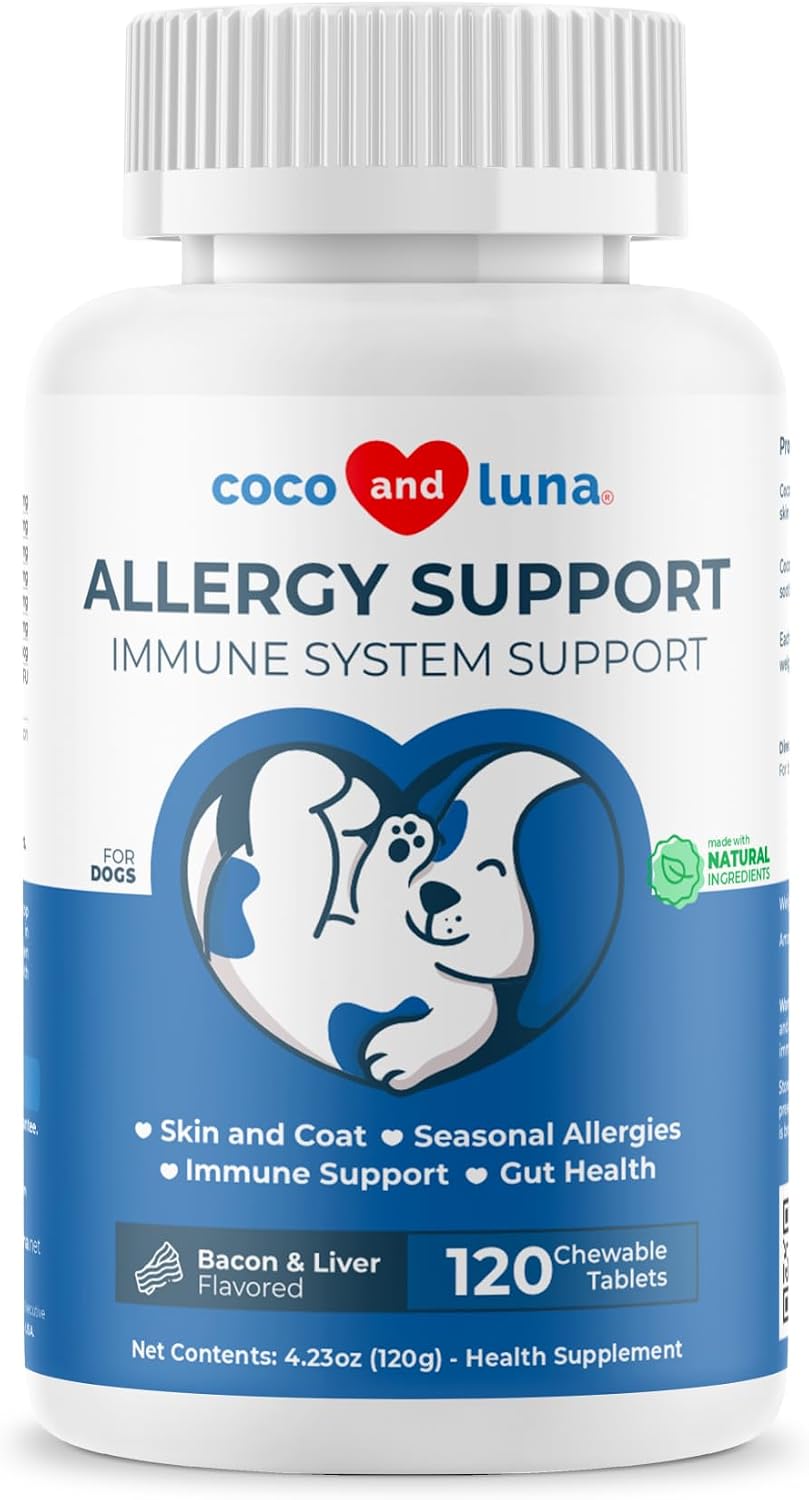 Coco and Luna Allergy Relief for Dogs - 120 – Small dogs (up to 11 kg / 25 lbs): 1 tablet daily – Image 1