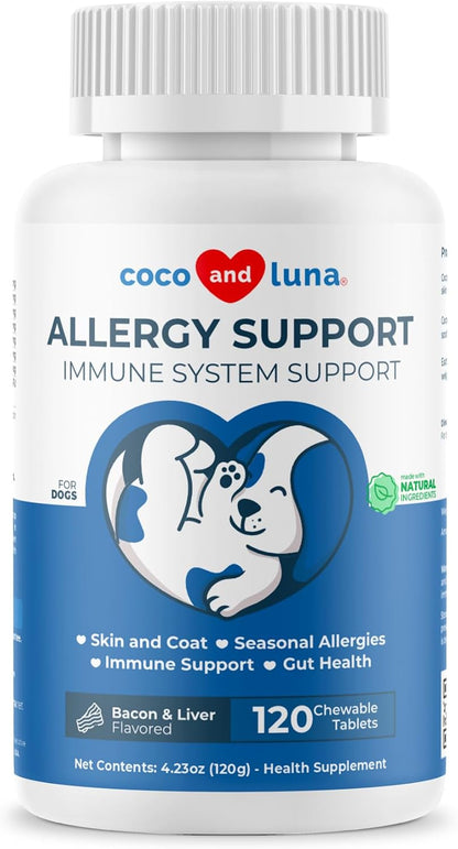 Coco and Luna Allergy Relief for Dogs - 120 – Small dogs (up to 11 kg / 25 lbs): 1 tablet daily – Image 1