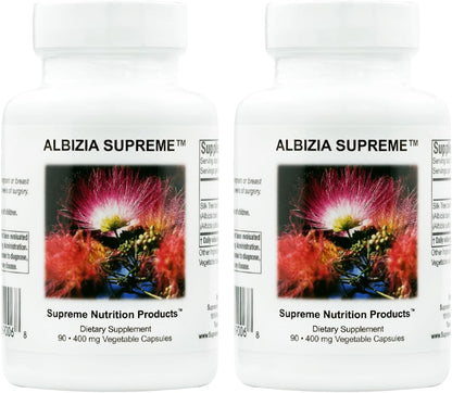 Supreme Nutrition Albizia Supreme, 90 Pure Silk Tree Bark Vegetarian Capsules (Pack of 2, Total 180)