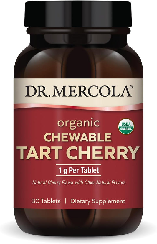Dr. Mercola Organic Chewable Tart Cherry - Antioxidant Support - 30 Chewable Tablets – Image 1
