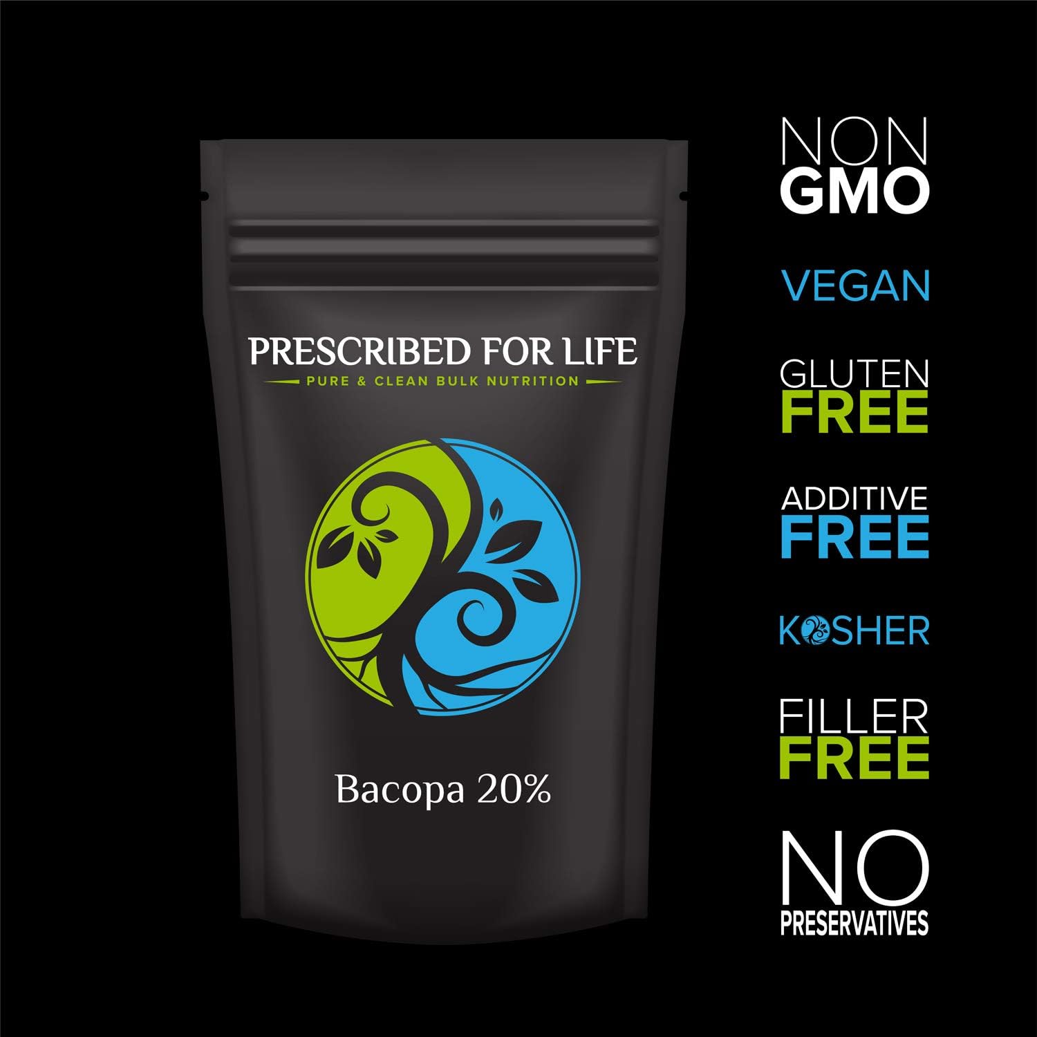 Prescribed For Life Bacopa Powder 20% Bacosides, Brahmi Powder, Ayurvedic Herbal Supplement (25kg) - görsel 2