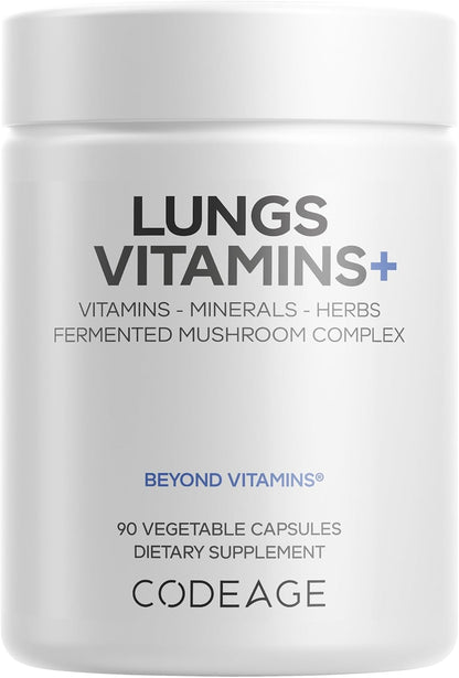 Codeage Lung Vitamins – Cordyceps, Reishi, Chaga, Zinc & Herbal Blend (90 Capsules)