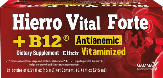 HIERRO VITAL Forte + B12 Antianaemic Supplement (21 Count) – Image 1