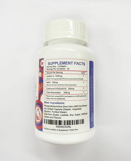 inGreens Urolithin A 1000mg with NAD+ 300mg, – Antioxidant Protection: Trans-Resveratrol and CoQ10 mop up free – Image 3