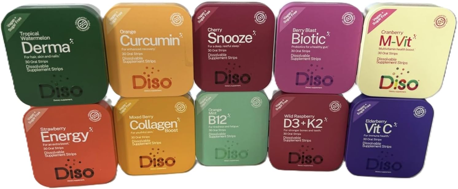 DISO Derma Fast-Dissolving Oral Strips for Hair, Skin & Nails with Biotin, Tropical Watermelon Flavour, Vegan, Sugar-free, Gluten Free, 30 Strips - görsel 6