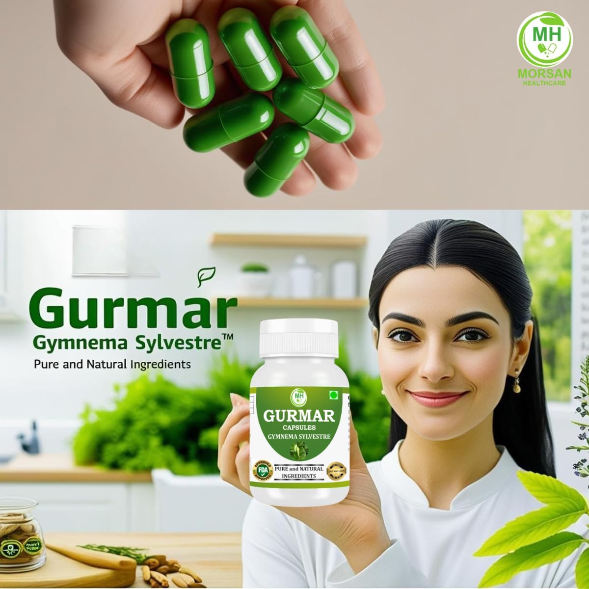 Morsan Healthcare Gurmar (Gymnema sylvestre) 500mg Capsules – 240 Vegan Capsules - görsel 5