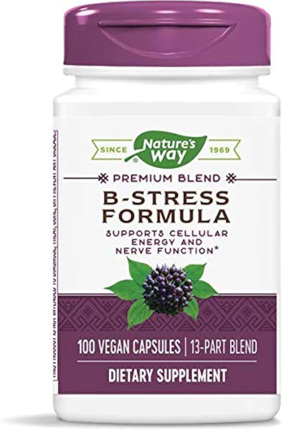 Nature's Way B-Stress Formula B-Complex Supplement, 100 Vegan Capsules (Pack of 2) - görsel 1