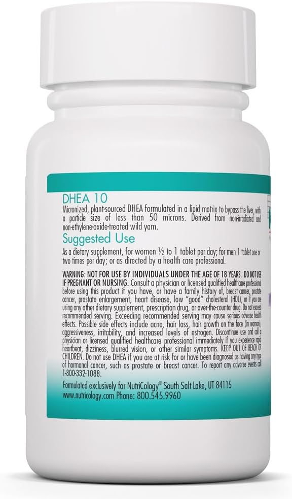 Nutricology DHEA 10 mg - Micronised Lipid Matrix Tablets (60 Tablets) – Image 3