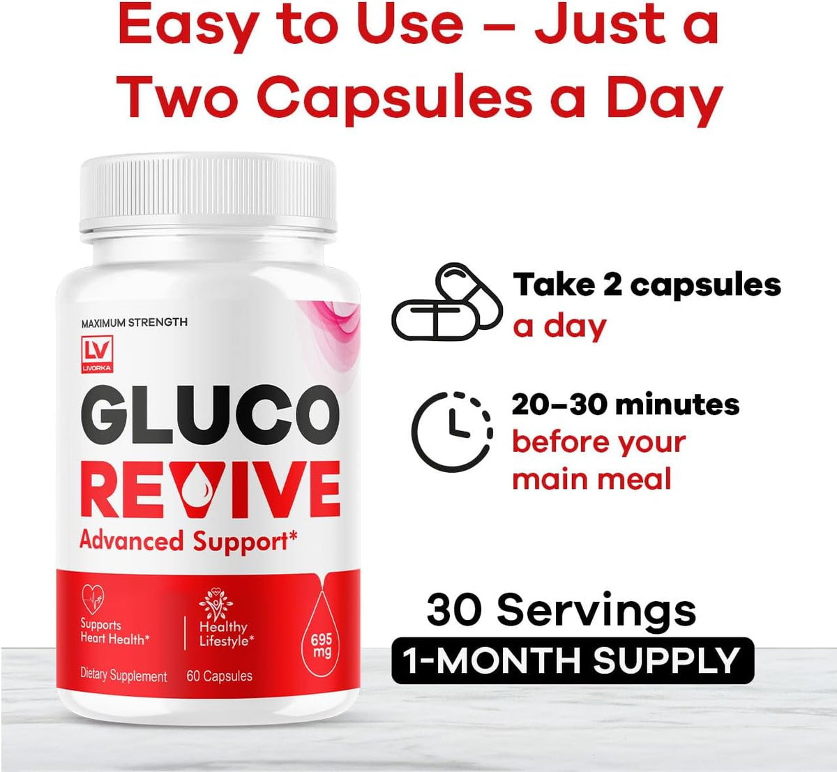 (2 Pack) Gluco Revive Capsules - Official – Easy to swallow Capsules: Designed for comfortable daily use. – Image 4
