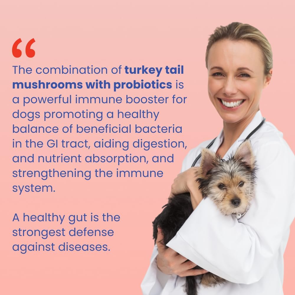 Fifth & Fido Turkey Tail Mushroom for Dogs – Immune Support & Lump Support with Probiotics – Dog Food Topper, 30 Servings - görsel 6