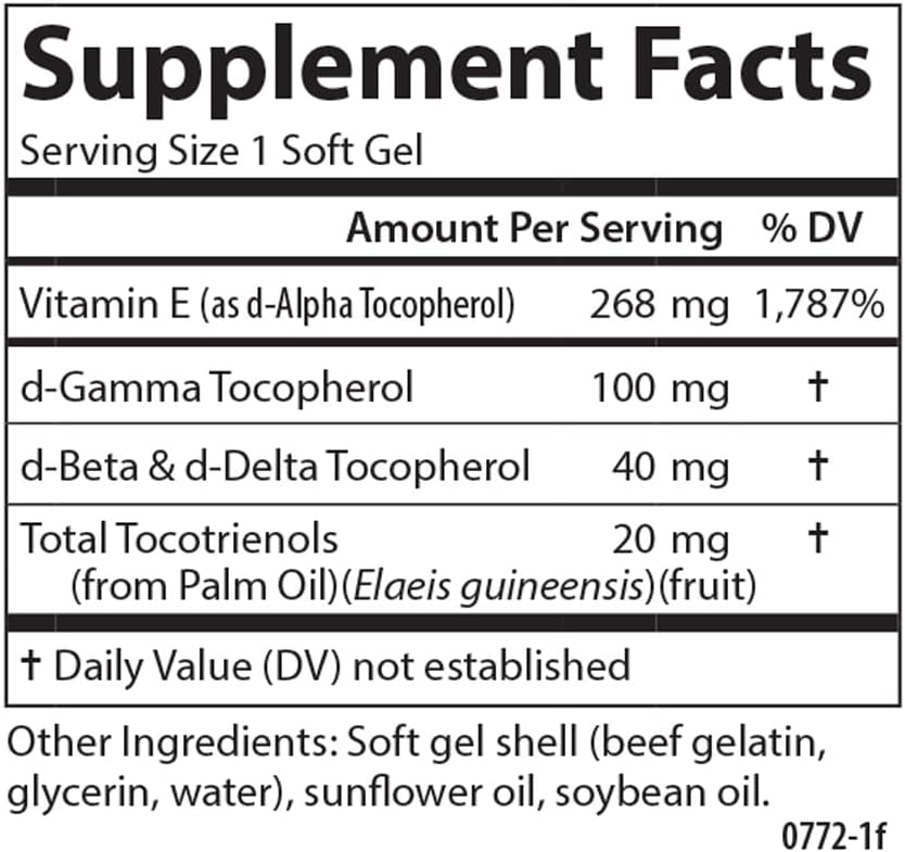 Carlson E-Gems Elite 400 IU Vitamin E with Tocopherols & Tocotrienols, 240 Softgels - görsel 4