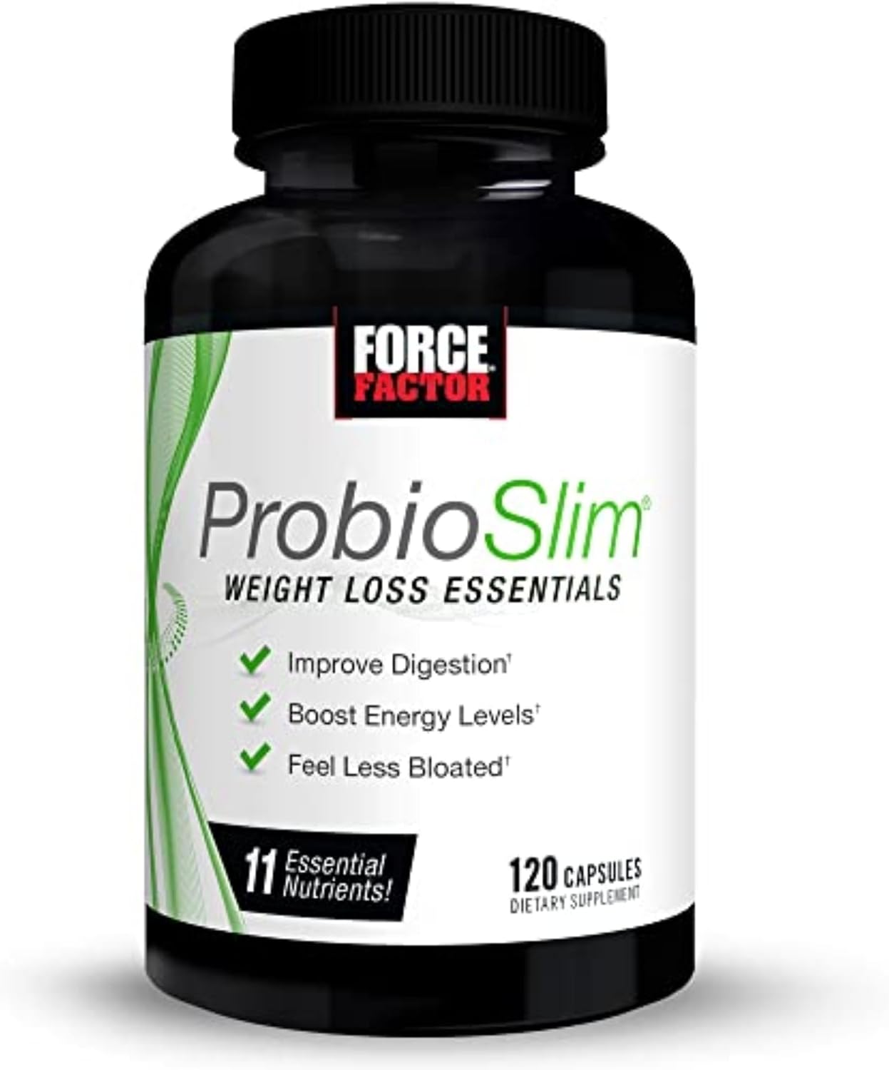 Force Factor ProbioSlim Weight Loss Essentials – Metabolism Booster with Probiotics, Prebiotic Fibre & Green Tea Extract, 120 Capsules - görsel 1