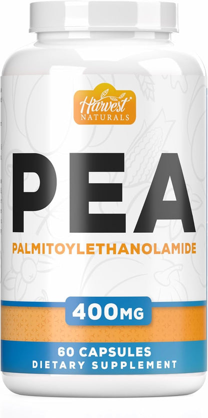 Harvest Naturals Palmitoylethanolamide (PEA) Capsules – 400mg per Serving, 180 Capsules