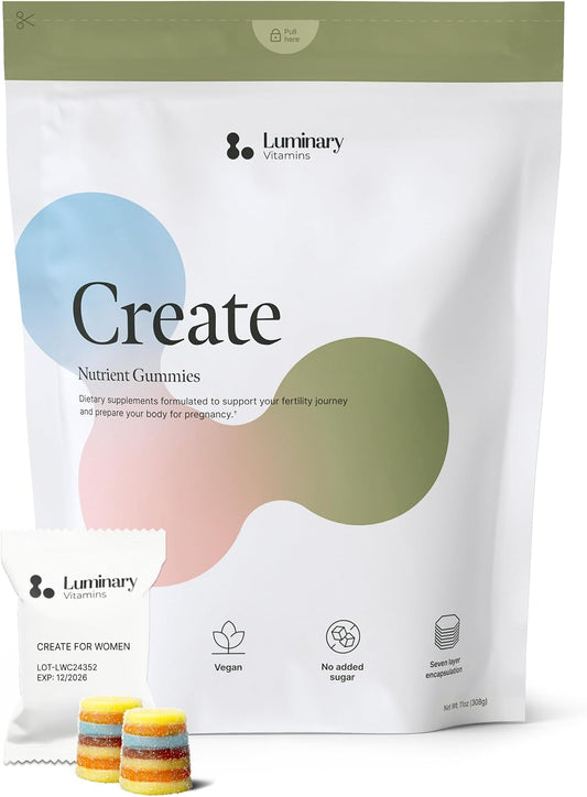 Create for Women's | IVF-Doctor Formulated Fertility Gummy | 600mg CoQ10 + 27mg Iron + 1200mcg Folic Acid | Preconception & – Image 1