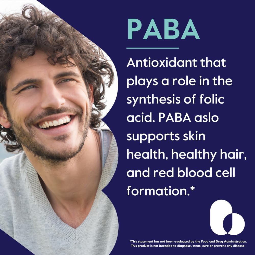 BESTVITE PABA 500mg (120 Vegetarian Capsules) - para-Aminobenzoic Acid - görsel 4