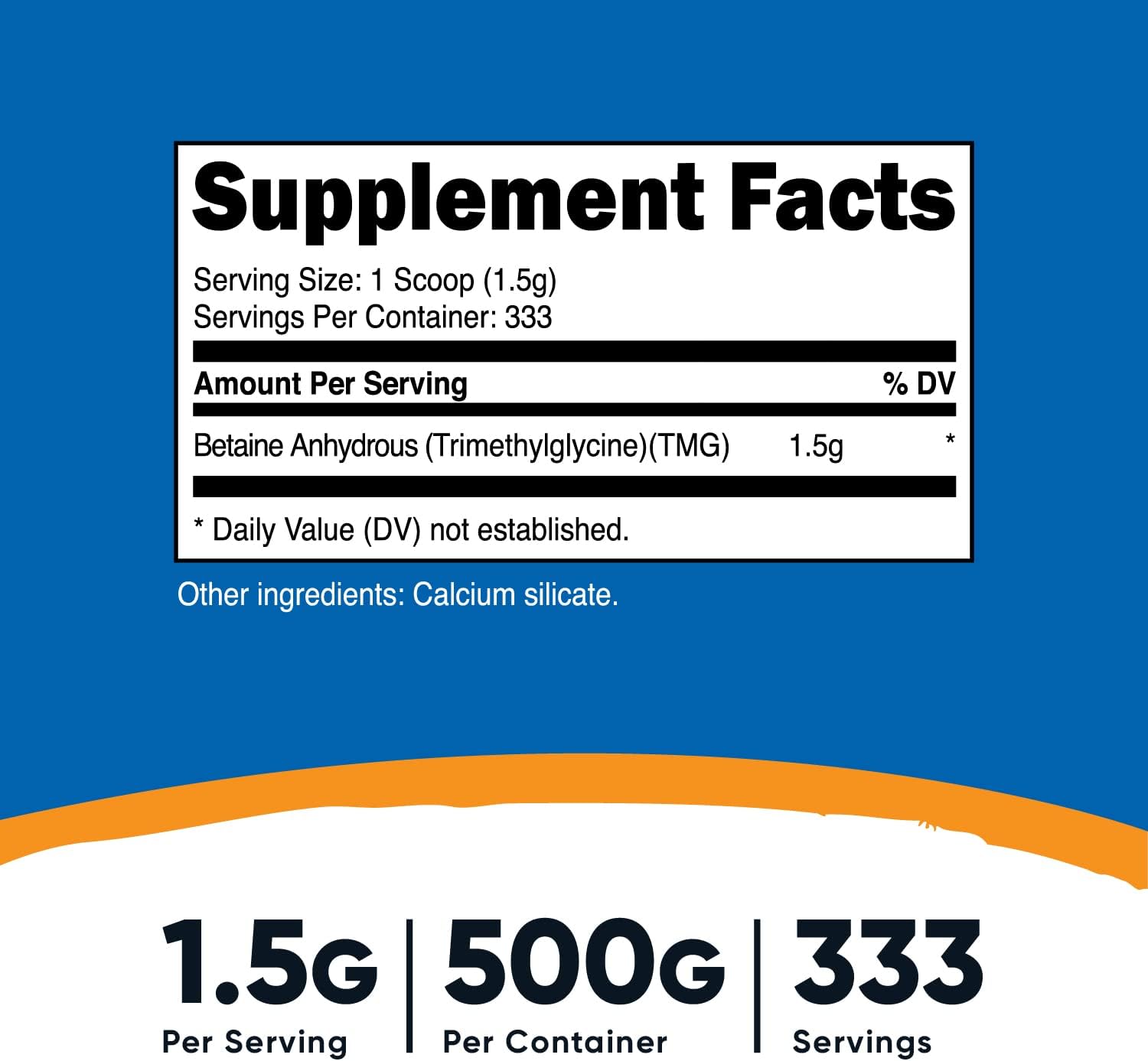 Nutricost Betaine Anhydrous (TMG) Powder - 500g (2-Pack) - görsel 2