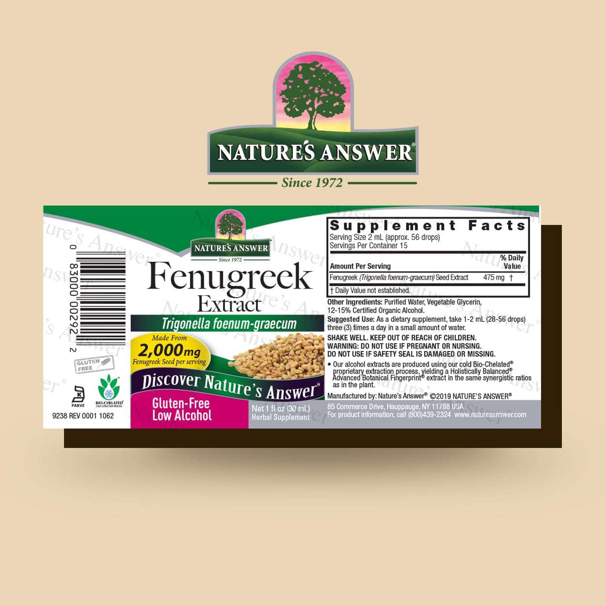 Nature's Answer Fenugreek Seed Extract – Liquid, 30 ml - görsel 2