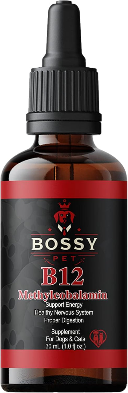 Bossy Pet Vitamin B12 Liquid Supplement for – Vet-formulated liquid methylcobalamin for dogs and cats – Image 1