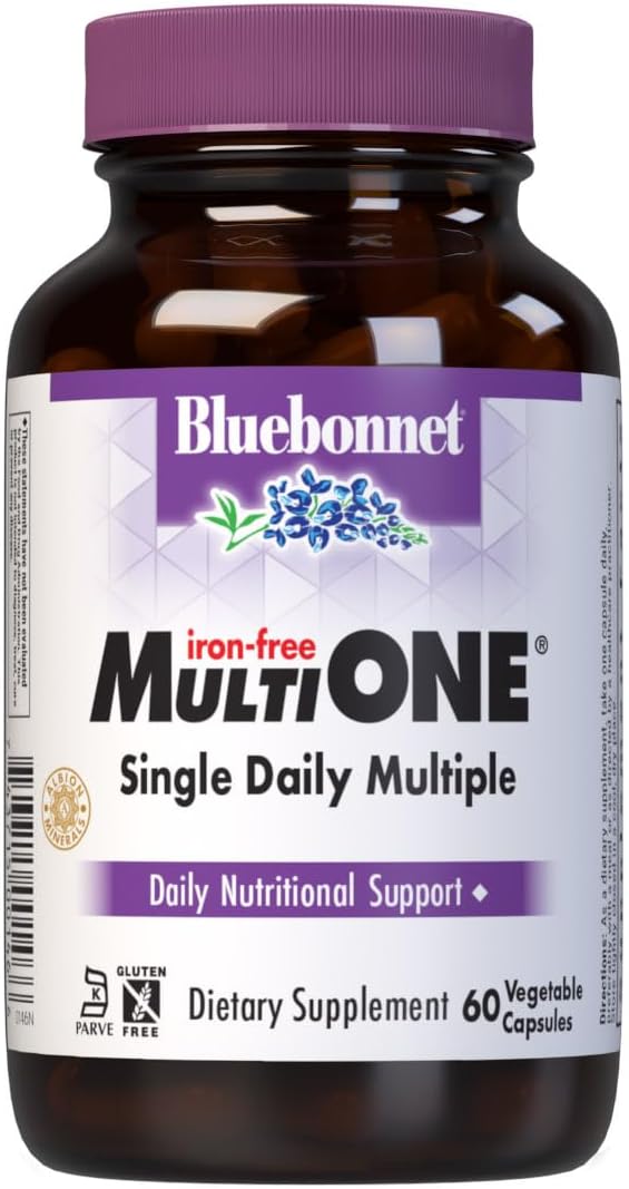 Bluebonnet Nutrition Multi One (Iron Free) - Complete Full Spectrum Multivitamin, 60 Vegetable Capsules - görsel 1