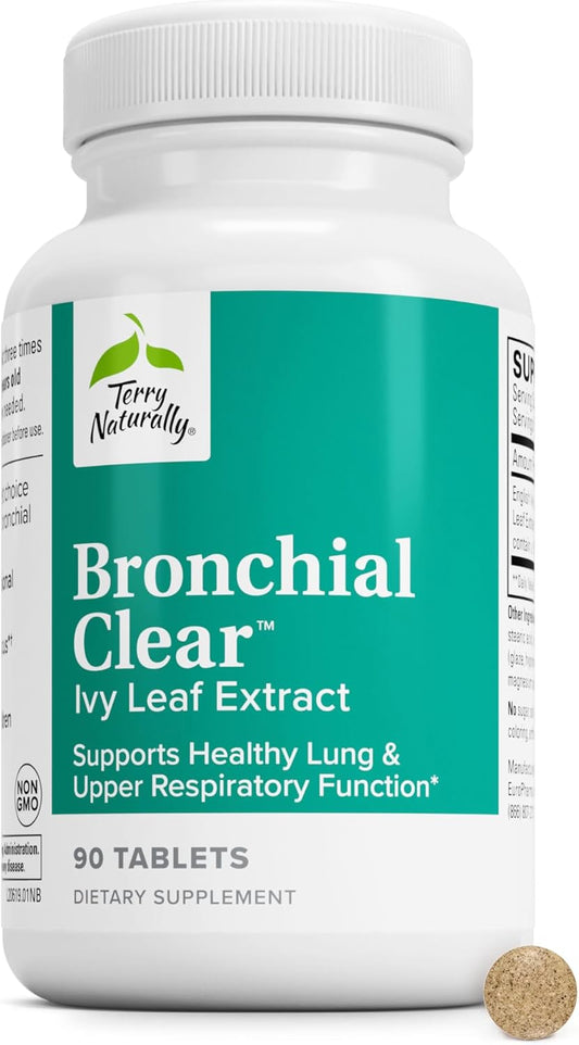 Terry Naturally EuroPharma Bronchial Clear Ivy Leaf Extract - 90 Tablets – Image 1