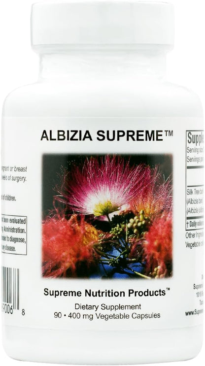 Supreme Nutrition Albizia Supreme, 90 Pure Silk Tree Bark Vegetarian Capsules (Pack of 2, Total 180)