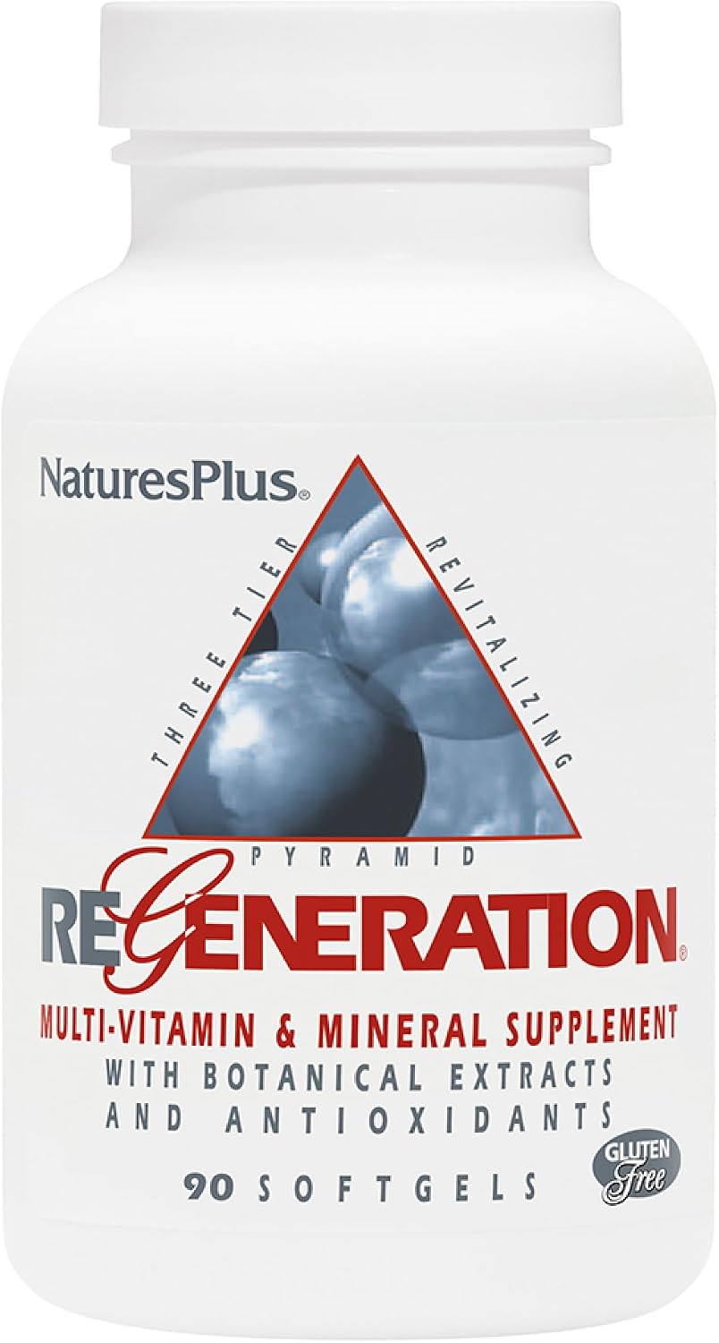 NaturesPlus Regeneration Multivitamin and Mineral Supplement with Botanical Extracts, 90 Softgels - görsel 1