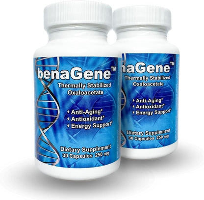 Benagene Oxaloacetate Supplement – Supports Cellular Energy, Healthy Metabolism & Body Regulation – Thermally Stabilised with Vitamin C – Non-GM & Vegan – Once Daily (90 Servings)