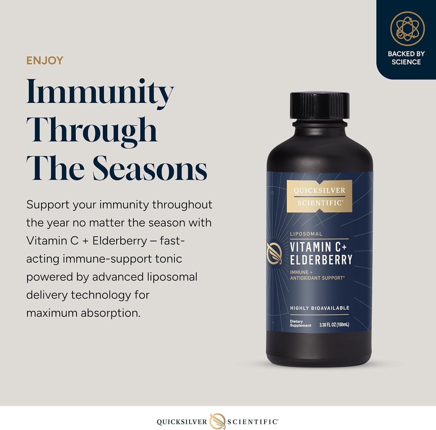 Quicksilver Scientific Liposomal Vitamin C + Elderberry - 1000mg with Superior Absorption Technology & Tocotrienols - Antioxidant & Immune Support Tonic (100ml) - görsel 3