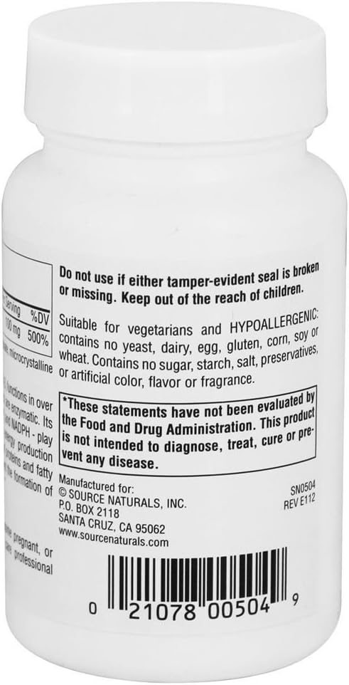 Source Naturals Niacinamide B-3 100mg – Metabolic Support, 250 Tablets - görsel 3