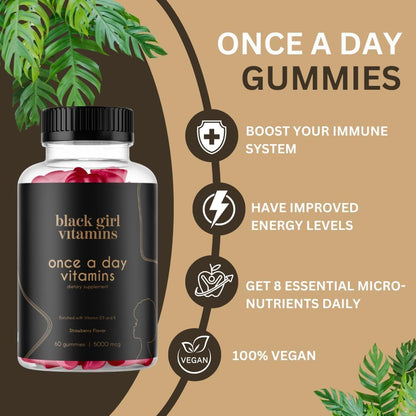 Black Girl Vitamins Look Good Feel Good Bundle – Hair, Skin & Nails, Vitamin D3 2000IU & Once a Day Multivitamin – Women's's – Image 4