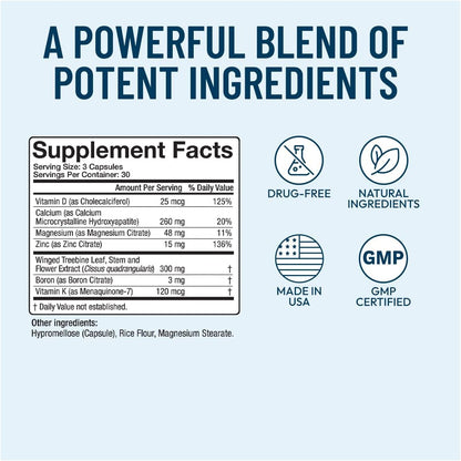 Bonexcin Advanced Bone Support – Calcium, Magnesium, D3 & K2 – Bone Density Supplement – 90 Capsules
