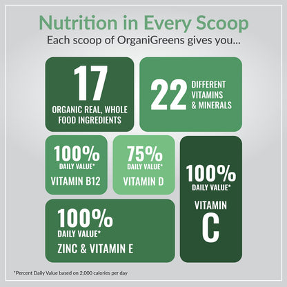 Organixx Greens Superfood Powder with Probiotic Digestive Enzymes