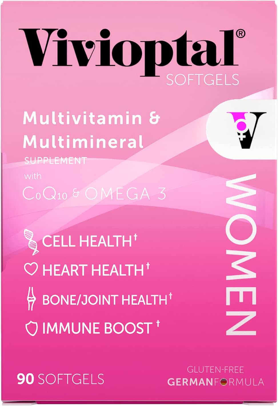 Vivioptal Women Multivitamin with CoQ10 & Omega-3, 90 Capsules, German Formula - görsel 2