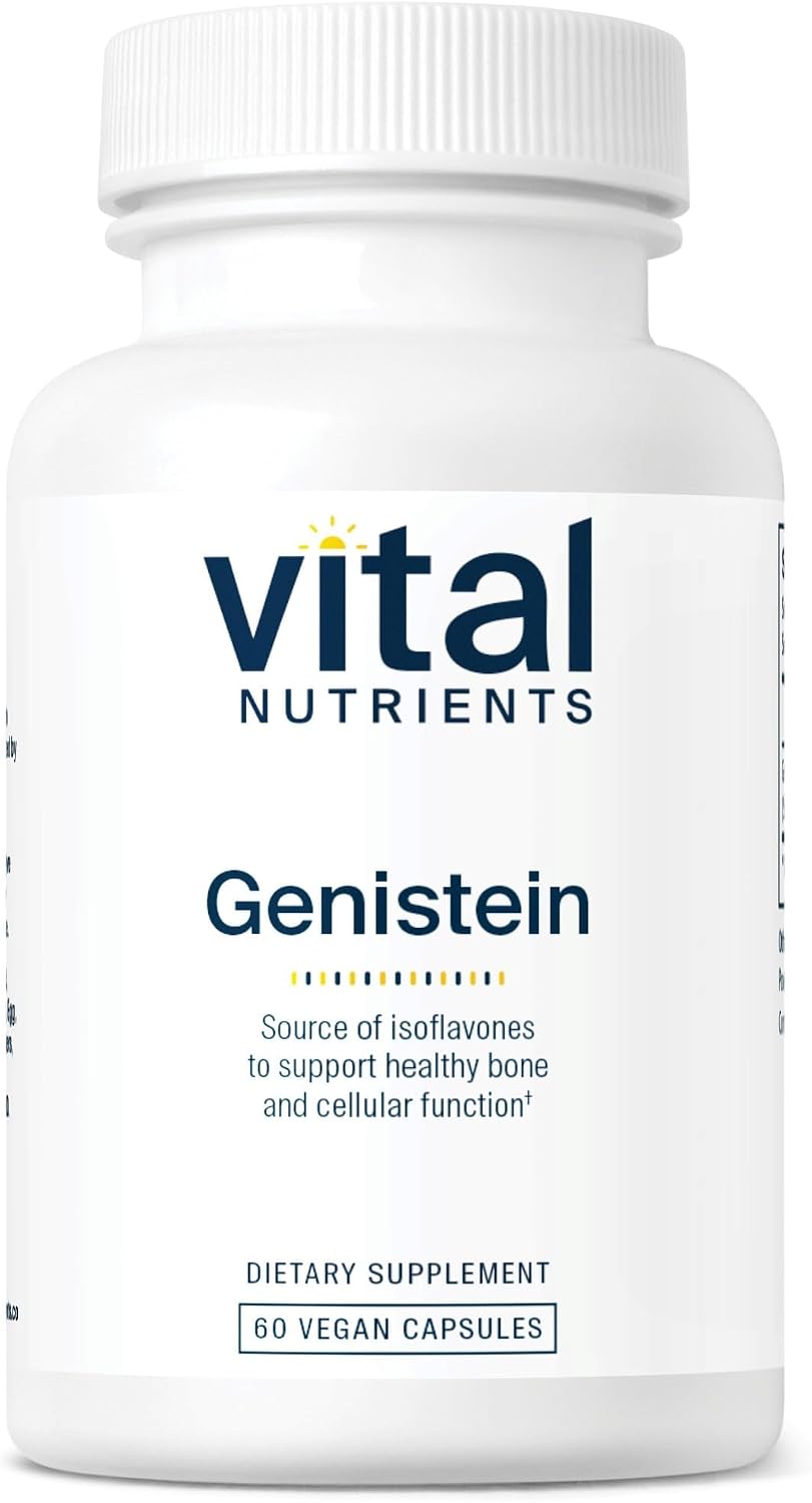 Vital Nutrients Genistein – Easily Absorbed Isoflavones for Bone Health Support – Vegan, Non-GMO, Gluten & Dairy Free – 60 Capsules - görsel 1