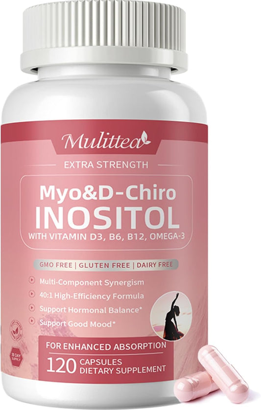 Mulittea Myo-Inositol & D-Chiro Inositol Supplement - 14-in-1 Liposomal with Folic Acid, Omega-3 & Multivitamin for Women's, – Image 1
