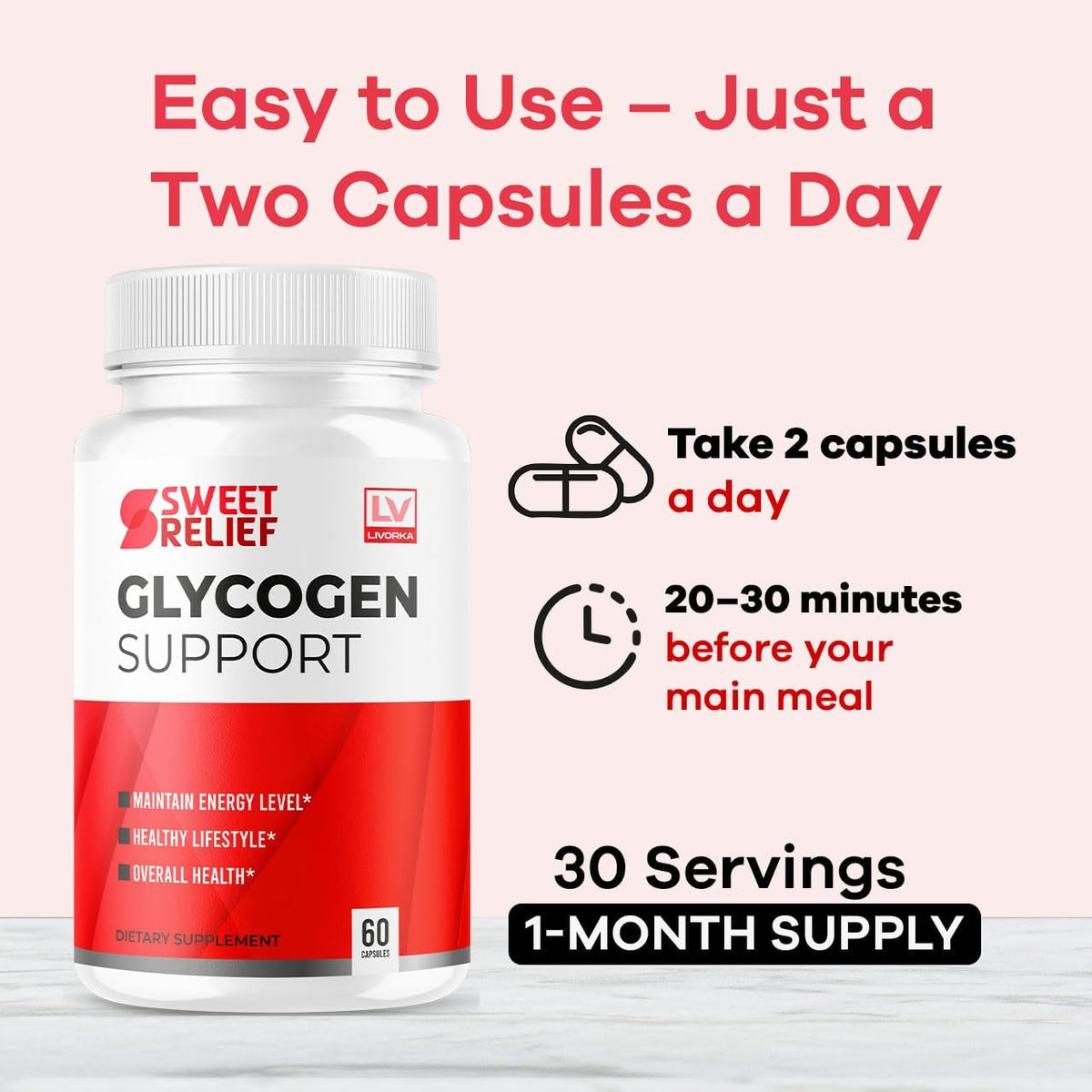 Sweet Relief Capsules (2 Pack) - 120 Count – Energy metabolism – by supporting healthy glycogen storage and – Image 4
