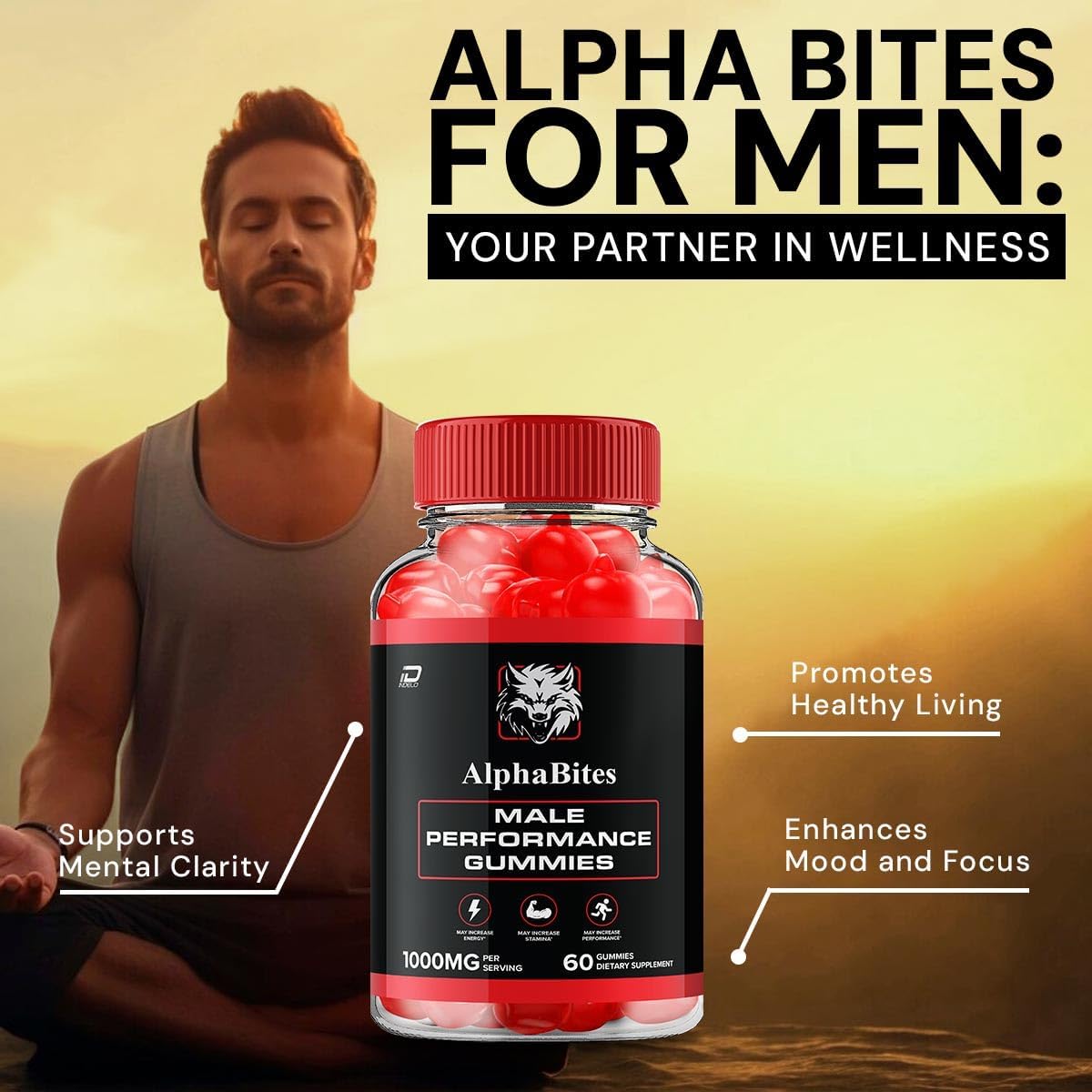 Alpha Bites for Men Gummies – Advanced Formula for Muscle Growth & Overall Health (60 Gummies) - görsel 4