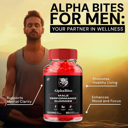 Alpha Bites for Men Gummies – Advanced Formula for Muscle Growth & Overall Health (60 Gummies)