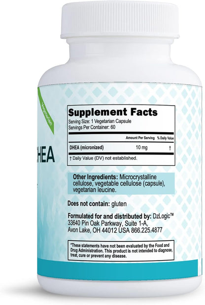 Dr. Dzugan's Advanced DHEA Formula - 10 mg, 60 Capsules - Gluten free, GMP Certified