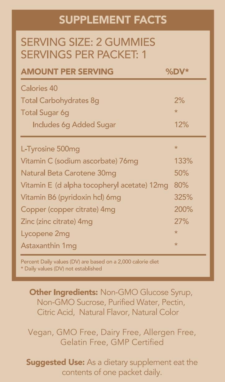 Summer Glow Tanning Gummies - Miami Vice Flavour - Pineapple, Coconut, & Strawberry - Vegan - Gluten free - Dairy-Free - Natural Ingredients - Essential Nutrients - Travel Size - 30-Day Supply - görsel 6