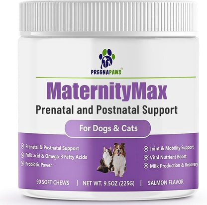 Prenatal Vitamins for Dogs & Cats – Pre & Postnatal Supplement with Probiotics, Glucosamine, MSM, CoQ10, & Essential – Image 1