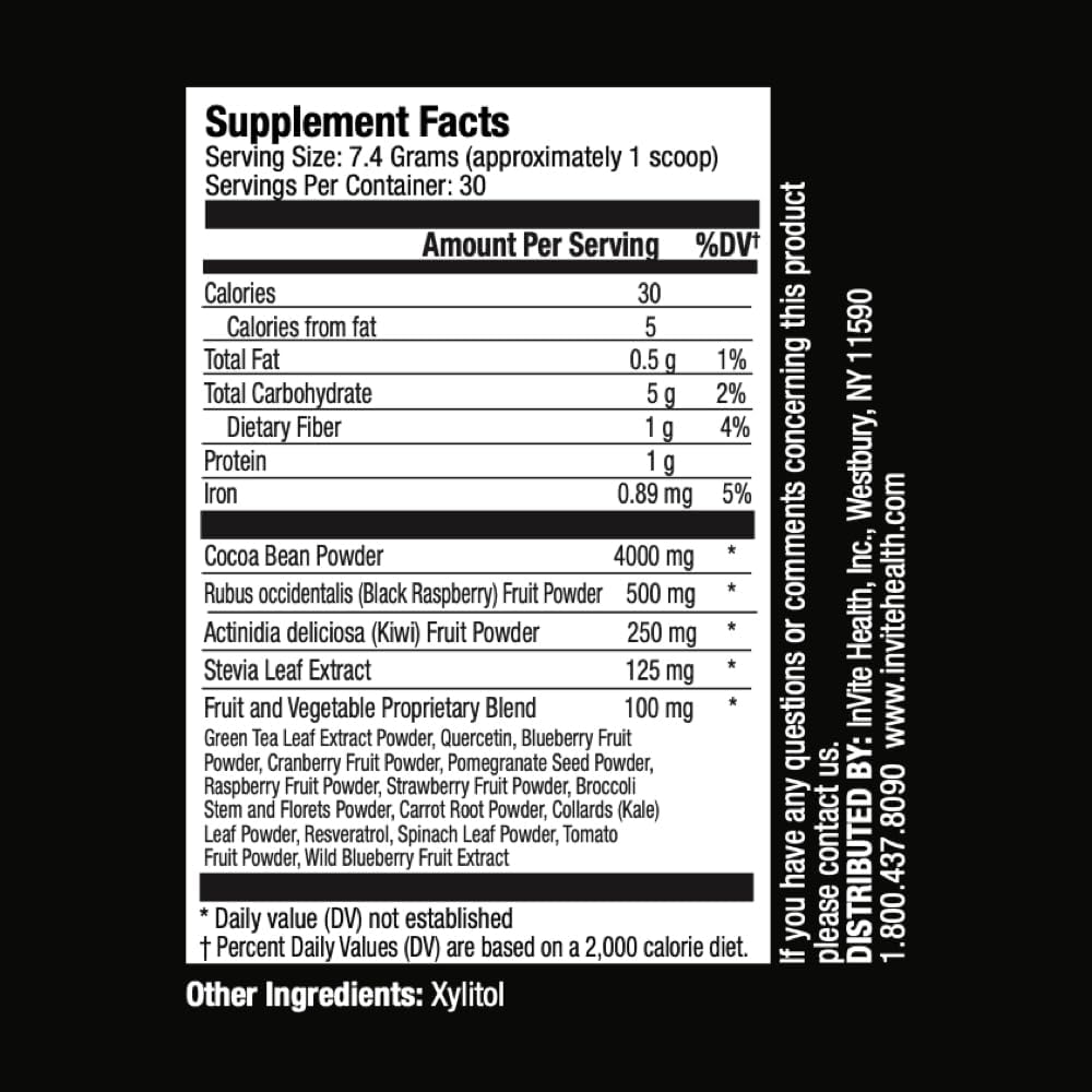 Invite Health Cocoa Hx® – Supports Circulation, Energy and Metabolism – Advanced Vegan Superfood Supplement – 30 Servings (2-Pack) - görsel 1