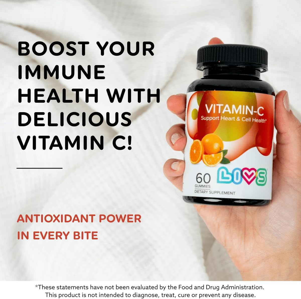 LIVS Vitamin C 250mg Gummies – Immune Support, Vegan, Non-GM, Gluten free – 60 Gummies - görsel 2