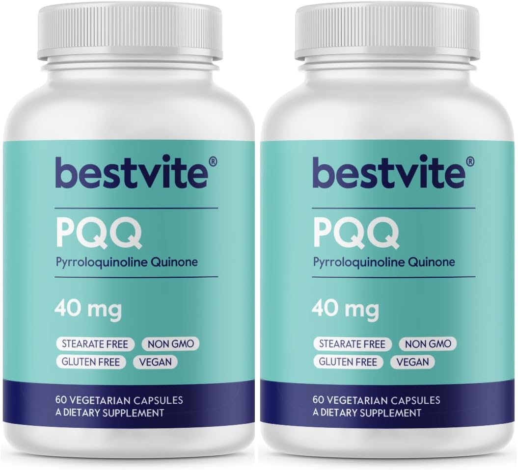 BESTVITE PQQ 40mg (Pyrroloquinoline Quinone) – 120 Vegetarian Capsules – Mitochondrial Support - görsel 1