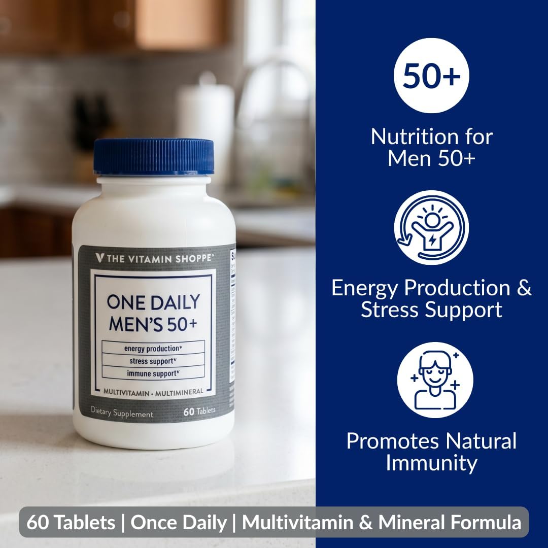 The Vitamin Shoppe One Daily Men's 50+ Multivitamin, 60 Tablets - görsel 2