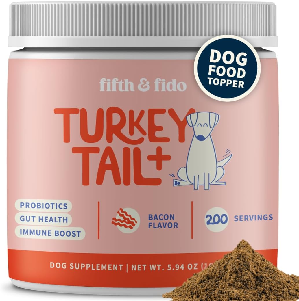 Fifth & Fido Turkey Tail Mushroom for Dogs – Immune Support & Lump Support with Probiotics – Dog Food Topper, 30 Servings - görsel 9