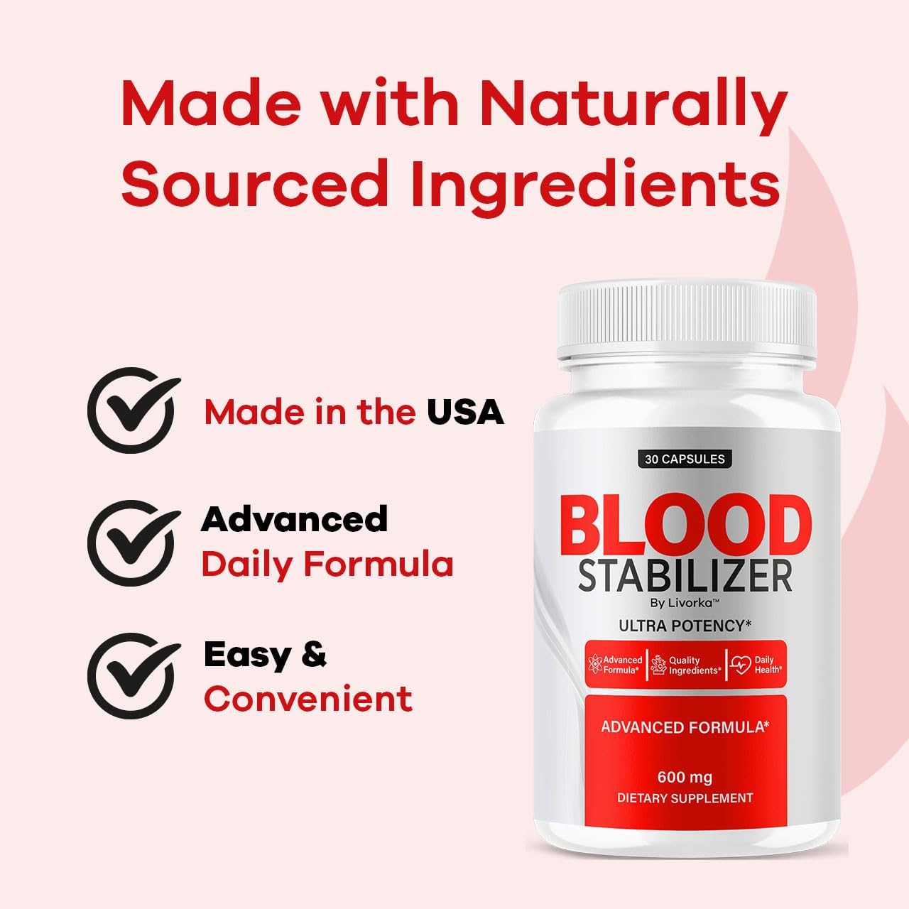 (3 Pack) Blood Stabiliser Supplement - Original Blood Stabiliser Advanced Blood Formula Capsules, BloodStabiliser All Nature's Pills - Maximum Strength, Premium Vitamin, 90 Capsules for 3 Months - görsel 5