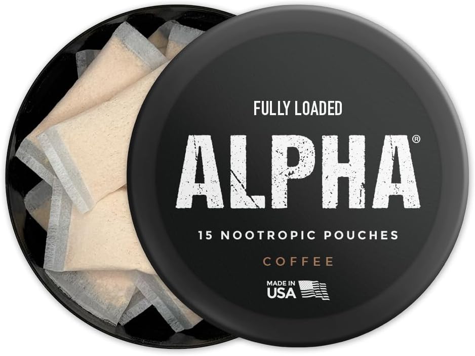 Fully Loaded Alpha Nootropic Pouches (Coffee) – 5 Tins, 75 Pouches – Image 4